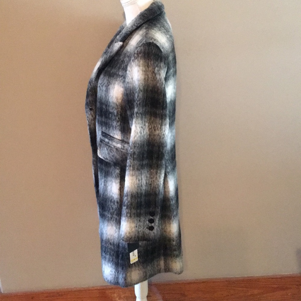 Laundry By Shelli Segal Plaid Faux Fur Coat NWT - Picture 6 of 10